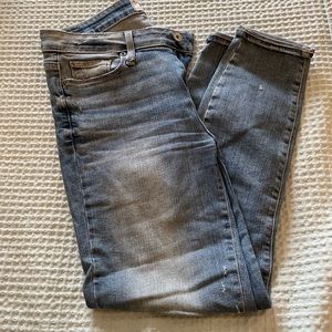 PAIGE: Size 28 Verdugo Crop jeans with distressing